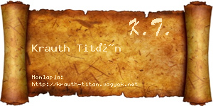 Krauth Titán névjegykártya